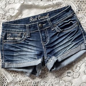 Red Camel Denim Shorts